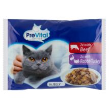 Prevital teljes értékű állateledel felnőtt macskák számára marhával és nyúllal, pulykával 4x100 g
