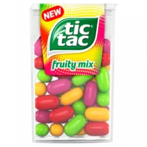 Tic Tac Fruity Mix cseresznye-, marakuja-, citrom-lime, és eper-mentol ízű cukordrazsé 18 g