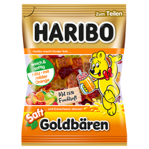 Haribo Goldbaren saft gyümölcsízű gumicukorka gyümölcslével 85g