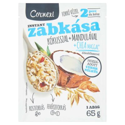 Cornexi kókuszos-mandulás zabkása chia maggal édesítőszerrel 65 g
