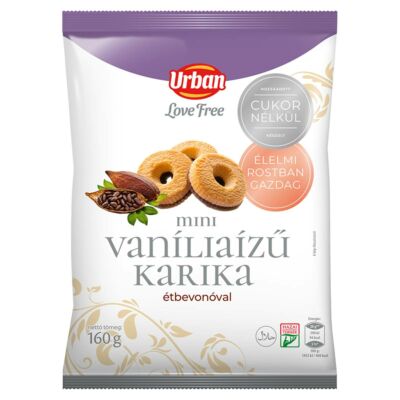 Urbán LoveFree mini vaníliás karika cukormentes 160 g