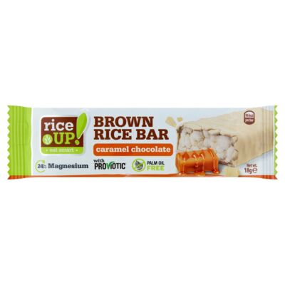 RiceUp! puffasztott barna rizsszelet karamellás ízű fehércsokoládéval 18 g