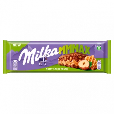 Milka Mmmax tejcsokoládé ostyával, mogyorós krémtöltelékkel és mogyoródarabokkal 270 g