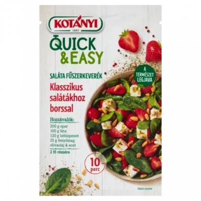Kotányi Quick & Easy saláta fűszerkeverék klasszikus salátákhoz borssal 20 g