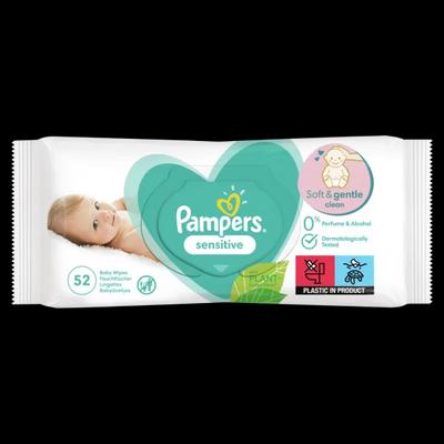 Pampers Sensitive Nedves Törlőkendő, 1 Csomag = 52 db