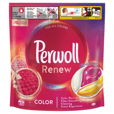Perwoll Renew Color mosókapszula színes ruhaneműkhöz 32 mosás 432 g