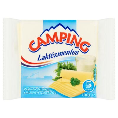 Camping laktózmentes vágható, félzsíros ömlesztett sajtszeletek 5 db 100 g