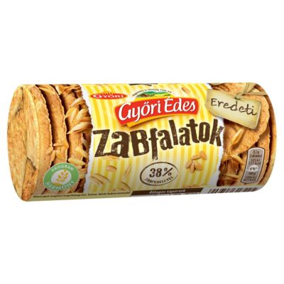 Győri Édes Zabfalatok eredeti zabpelyhes omlós keksz 215 g
