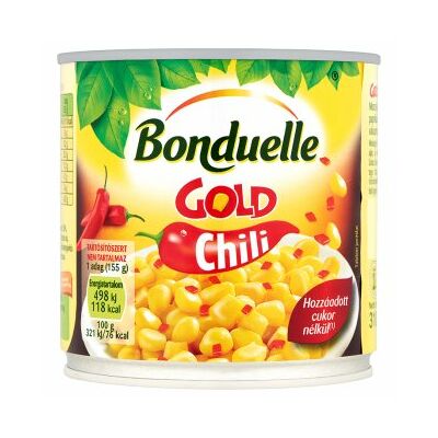 Bonduelle Gold Chili Morzsolt Csemegekukorica paprikával és chilivel 310g