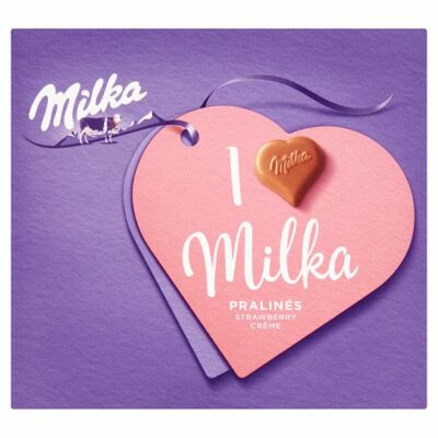 Milka I love Milka alpesi tejcsokoládé praliné epres töltelékkel 110g