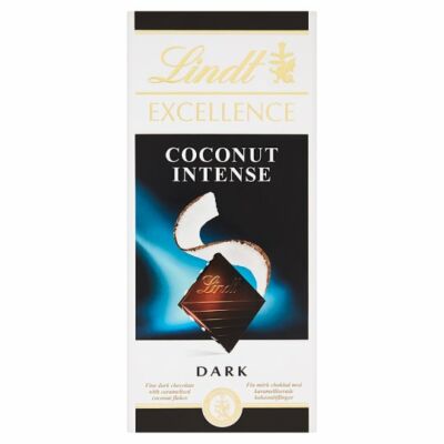 Lindt Excellence Intense coconut extra keserű csokoládé karamellizált kókuszdarabokkal 100g