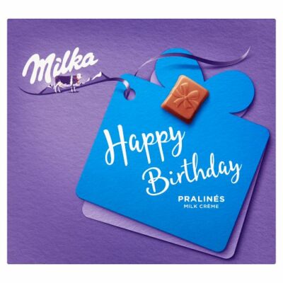 Milka Happy Birthday alpesi tejcsokoládé praliné tejes krémtöltelékkel 110g