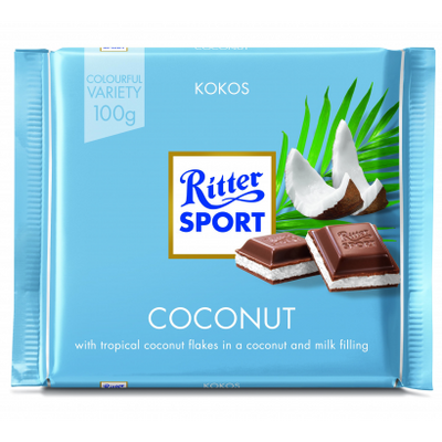 Ritter Sport kókusz-tejkrémmel töltött tejcsokoládé 100g