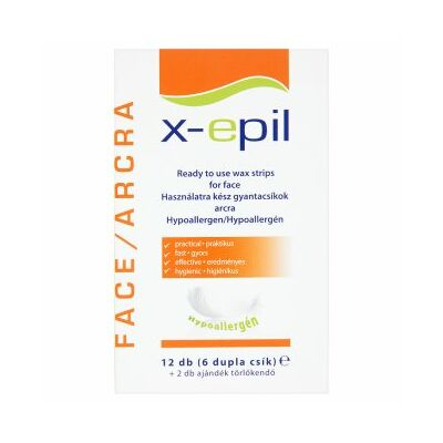 X-Epil használatra kész gyantacsíkok arcra 12db